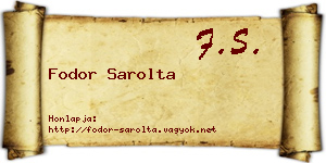 Fodor Sarolta névjegykártya